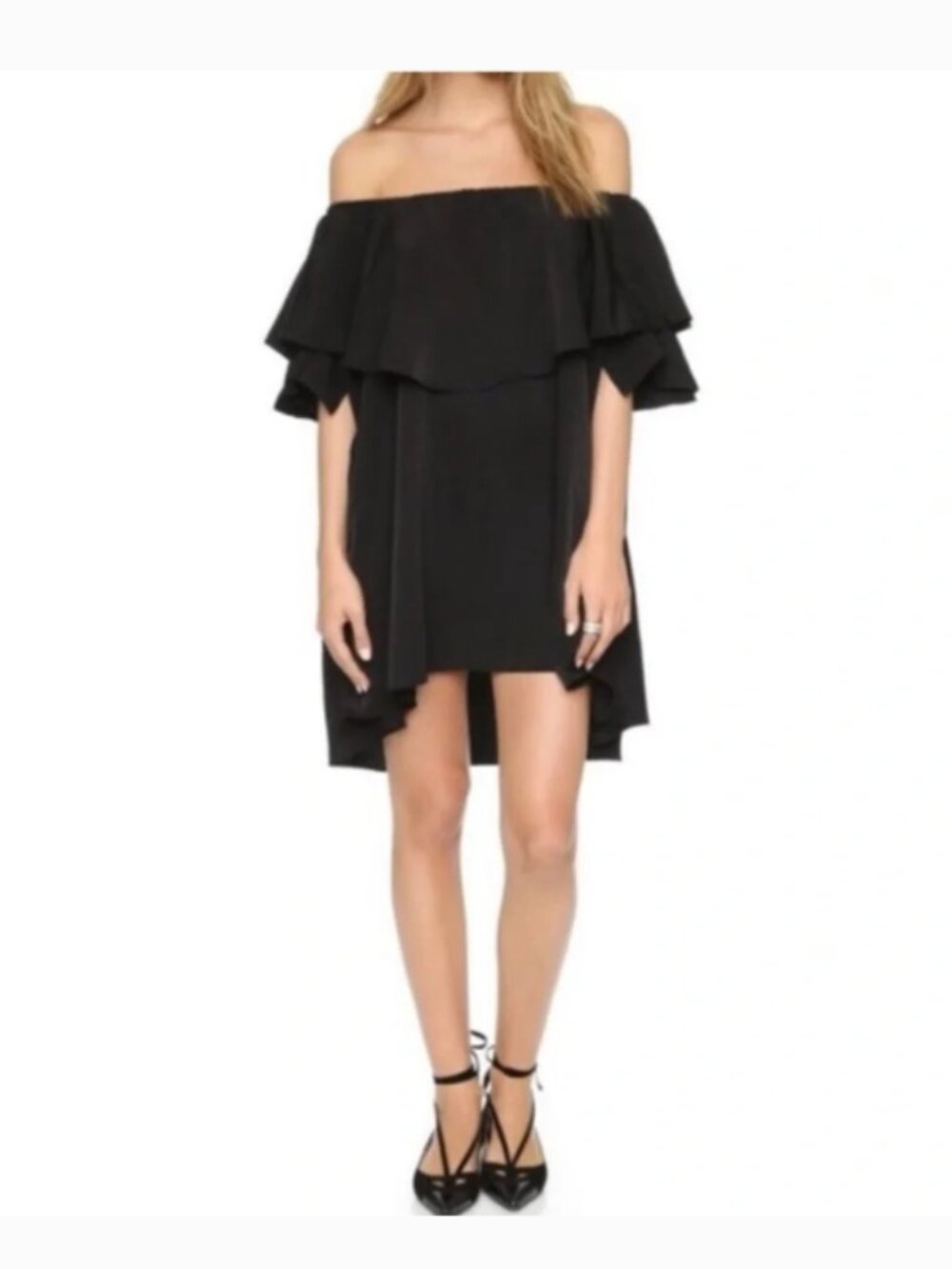 NEW MLM Label x Free People Black Maison Off Shoulder Mini Dress Size Small